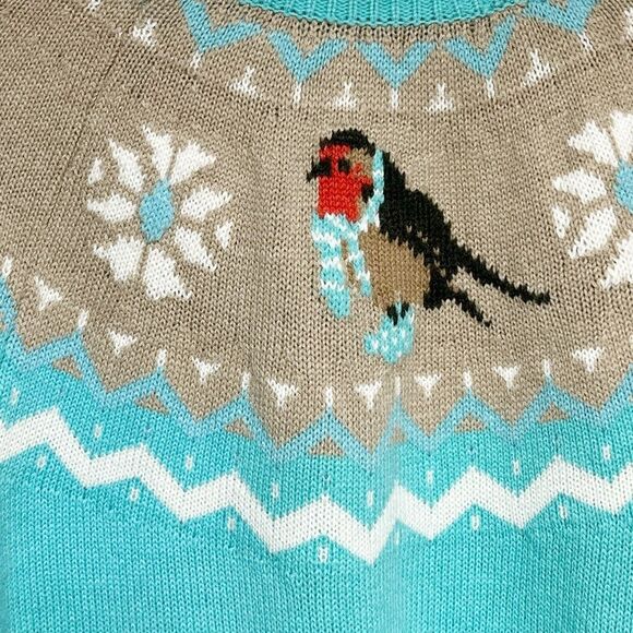NWT Talbots Fair Isle Snowbird Crewneck Lambswool Sweater Womens L Petite - Picture 4 of 6